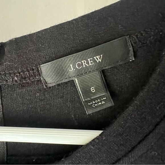 J. Crew Women's Shift Career Dress Gold Zipper Pockets Wool Blend Black Size 6 - Picture 4 of 5